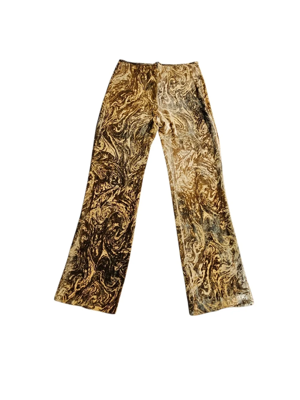 Roberto Torretta Velvet Burnout Pants 8 Silk Blend Y2K Boho NWT Brown